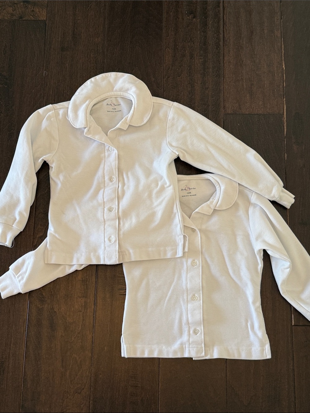 Becky Thatcher Rare White Pique Peter Pan Collar Button-Down UNIFORM Top bundle